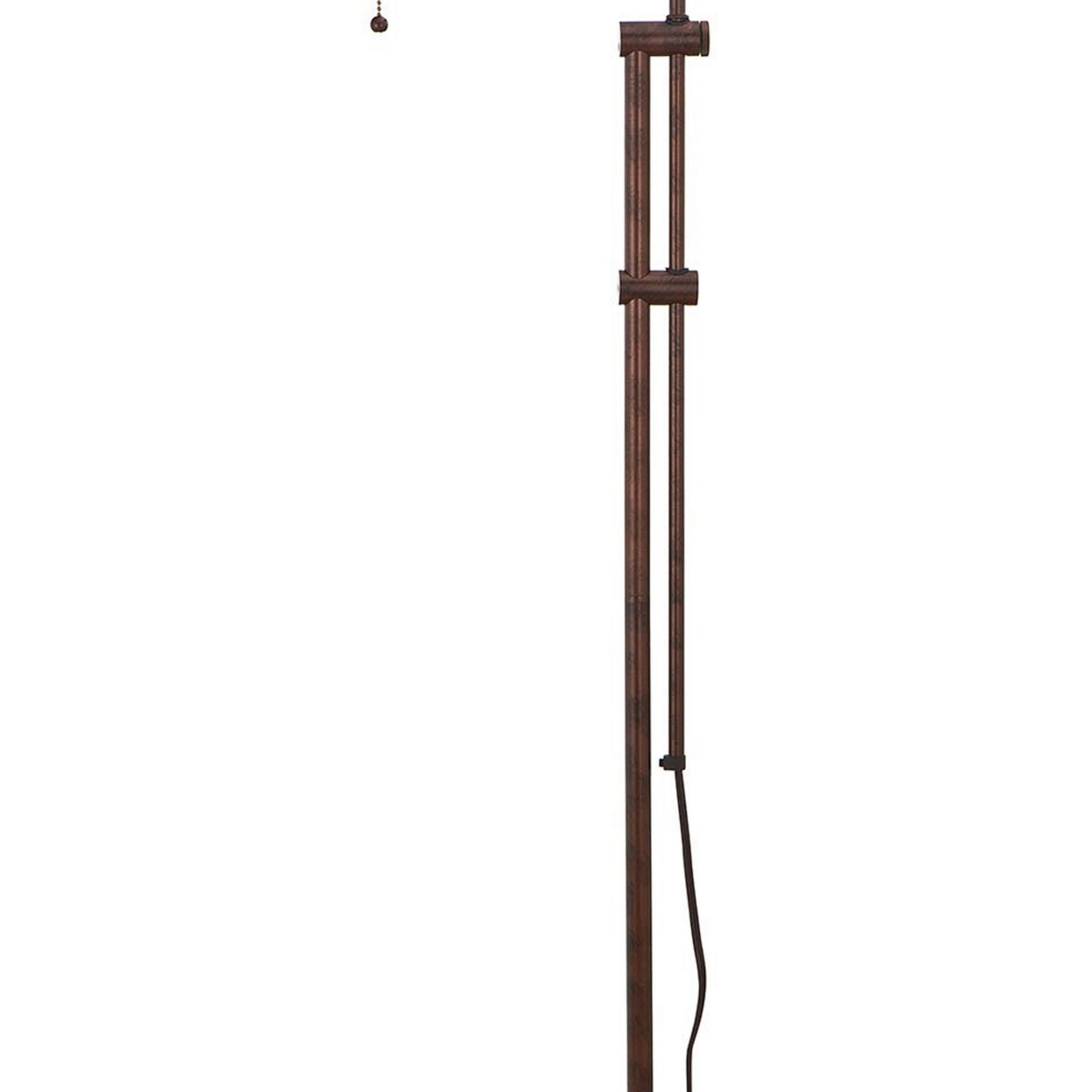 Metal Rectangular Floor Lamp With Adjustable Pole, Bronze- Saltoro Sherpi
