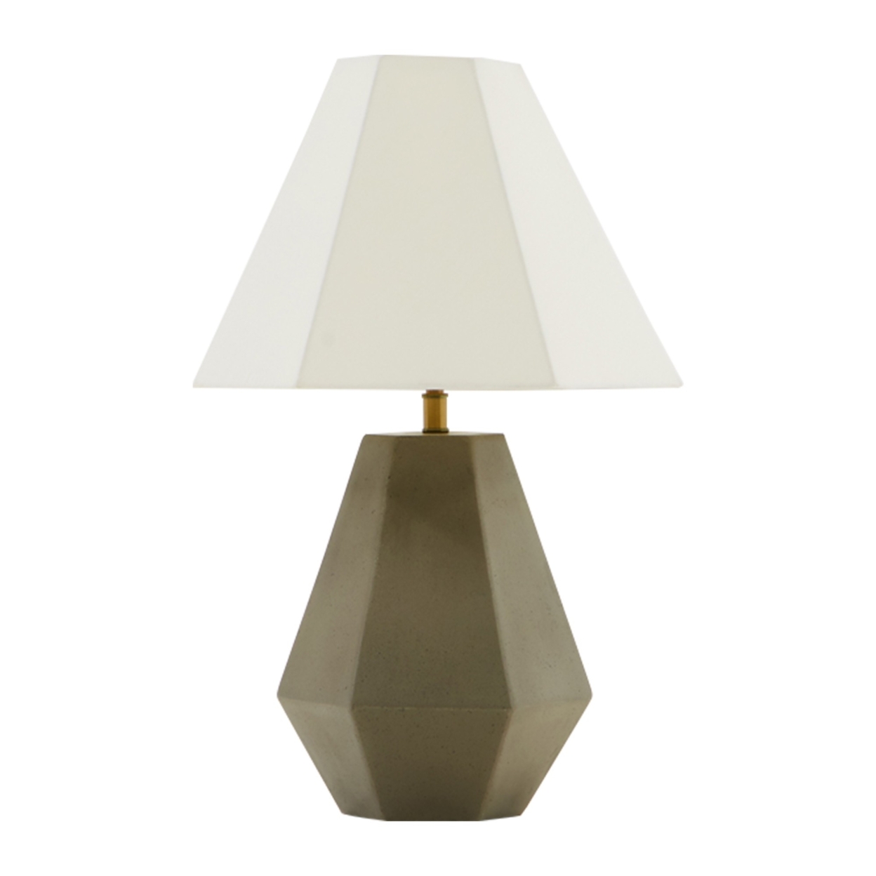 Concrete Base Modern Table Lamp With Empire Shade, White And Gray- Saltoro Sherpi