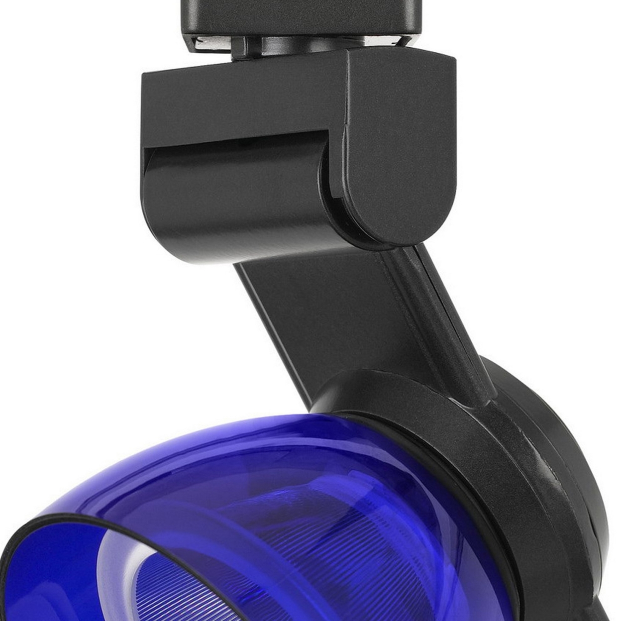 12W Integrated LED Track Fixture, Blue Polycarbonate Head, Black