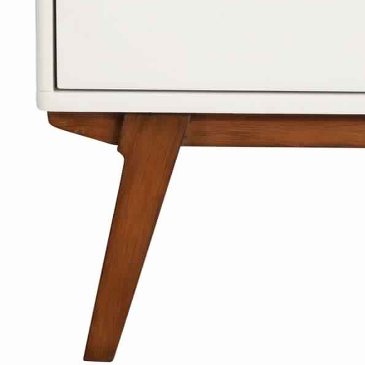 2 Drawer Wooden Nightstand With Angled Legs, White And Brown- Saltoro Sherpi