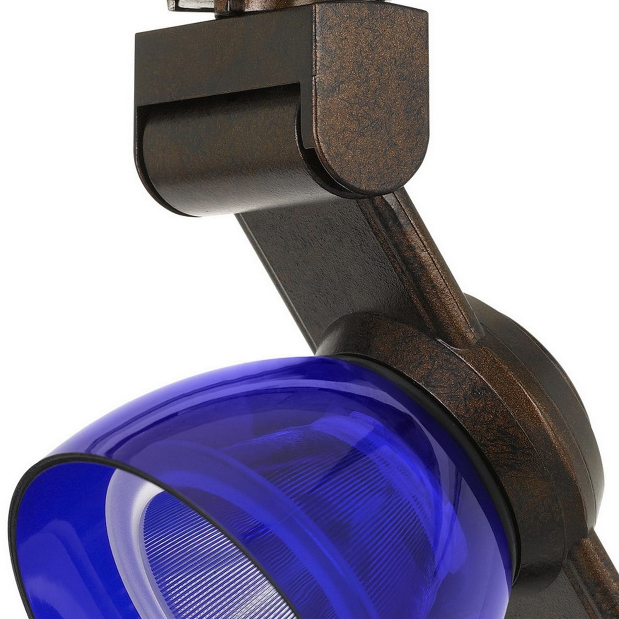 12W Integrated LED Track Fixture With Polycarbonate Head, Bronze And Blue- Saltoro Sherpi