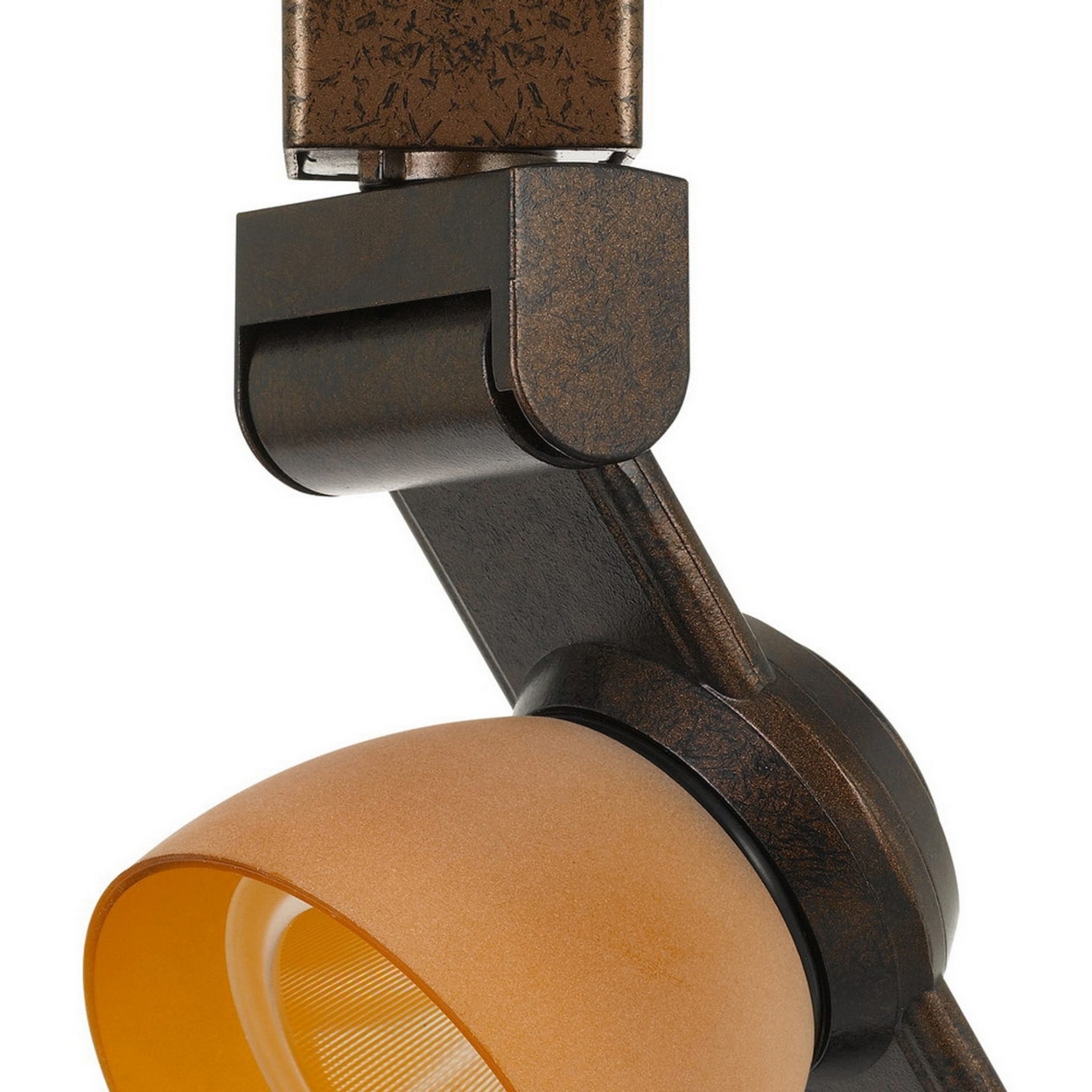 12W Integrated LED Track Fixture With Polycarbonate Head, Bronze And Orange- Saltoro Sherpi