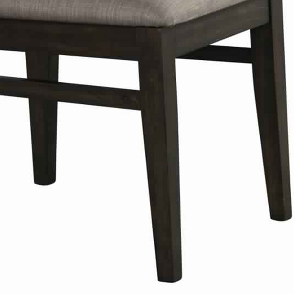 Fabric Upholstered Side Chair With Tapered Legs, Set Of 2, Gray And Brown- Saltoro Sherpi