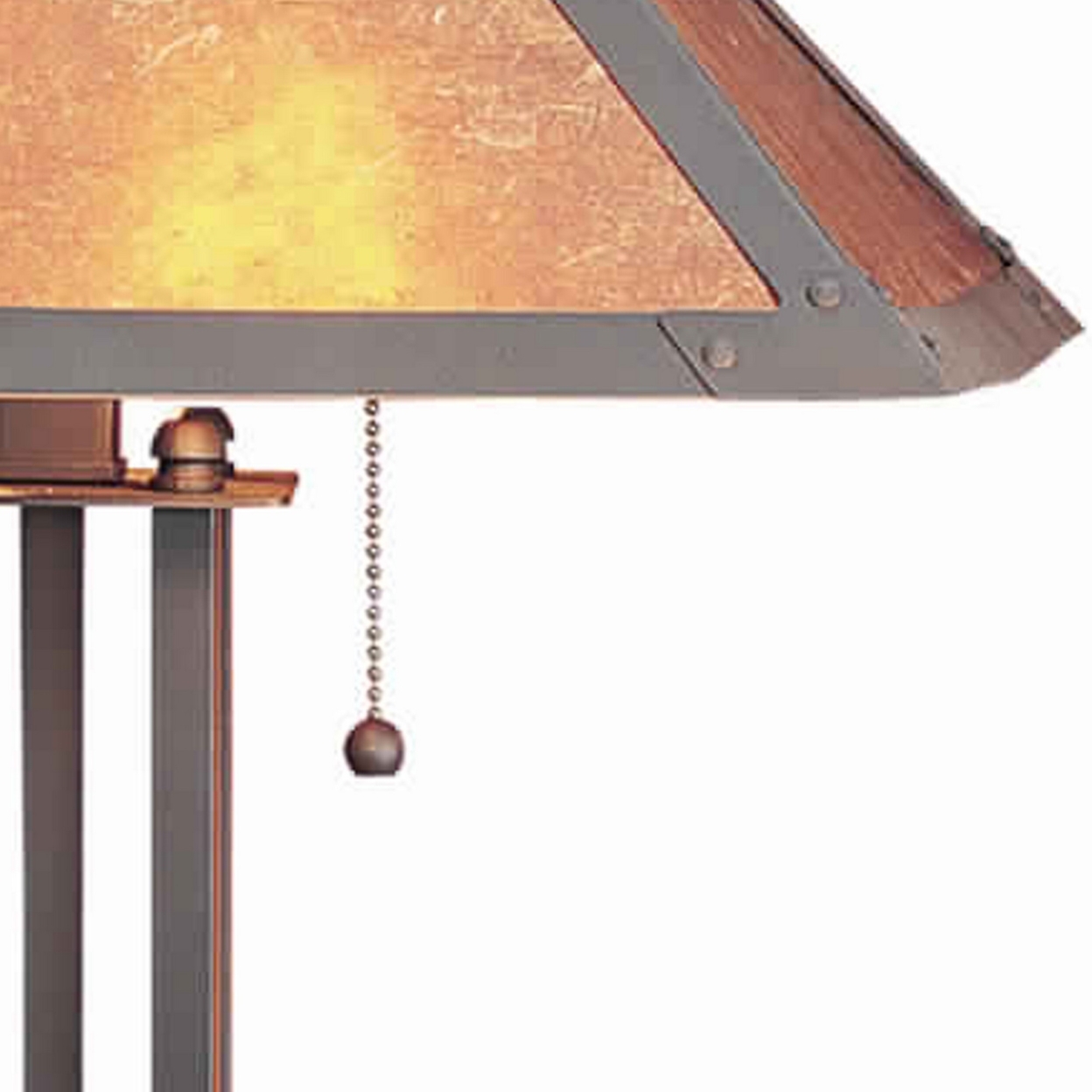 25 Inch Modern Ball Inlay Metal Body Table Lamp, Mica Shade, Bronze- Saltoro Sherpi