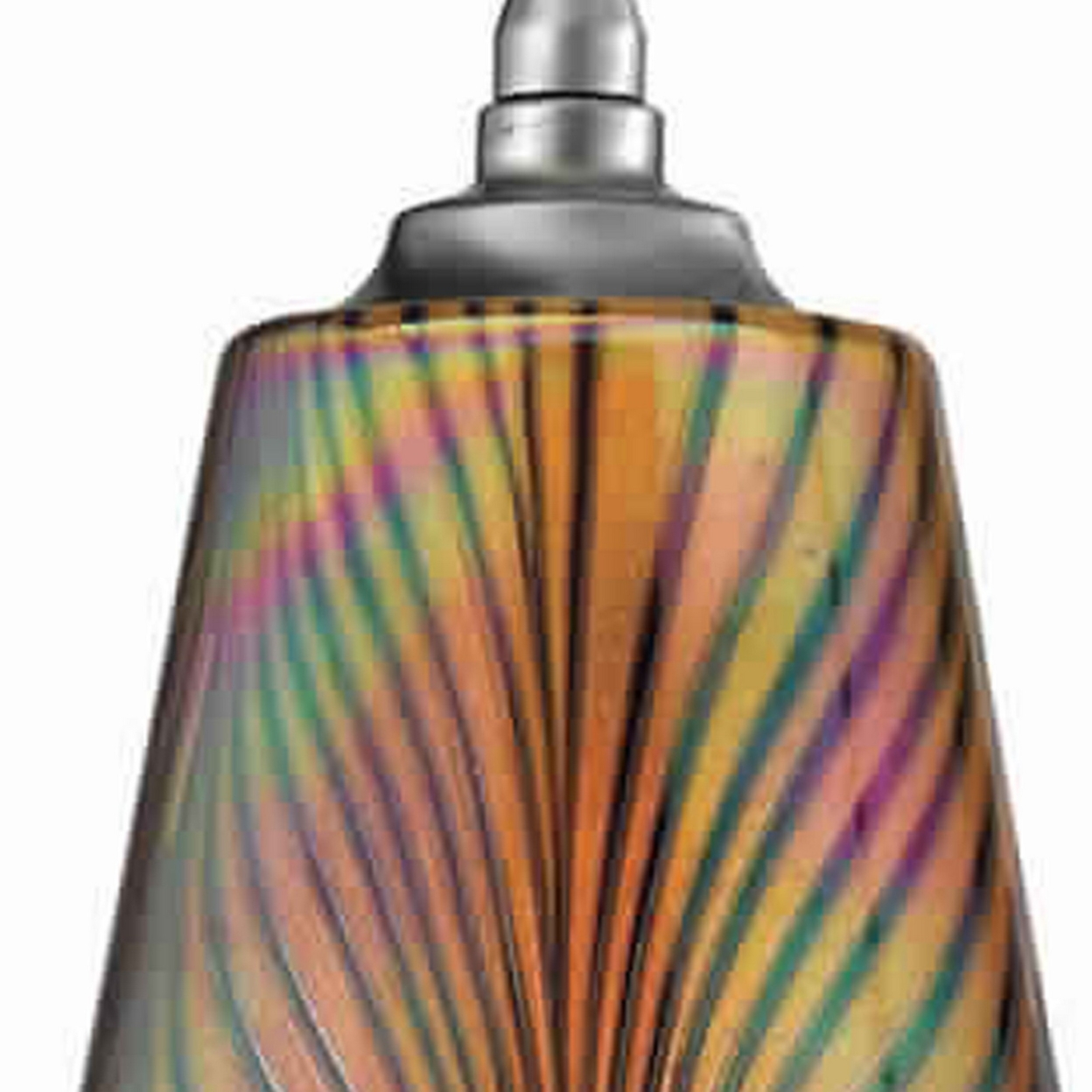 Tapered Design Glass Shade Pendant Lighting With Canopy, Multicolor- Saltoro Sherpi
