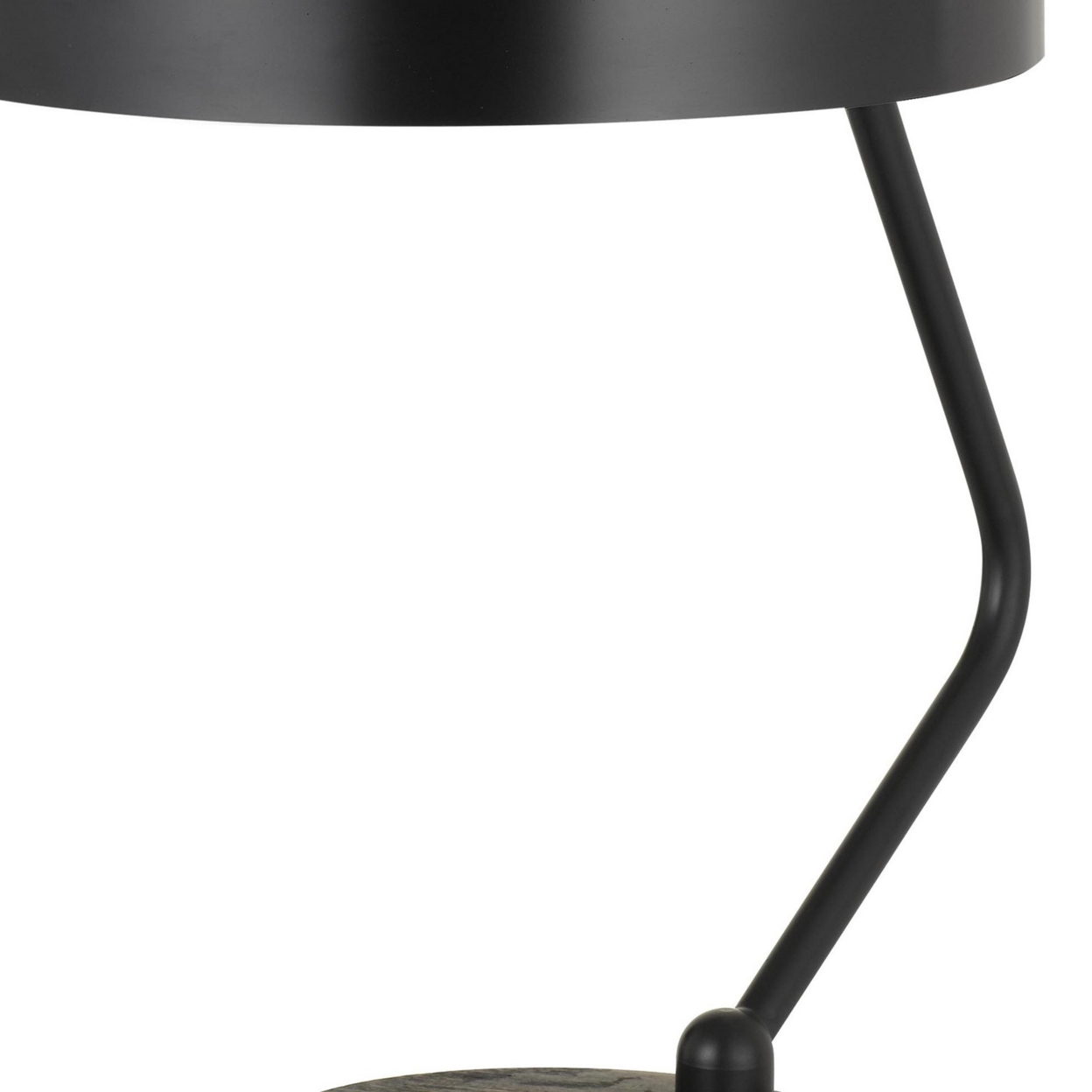 Metal Lined Fabric Shade Desk Lamp With Wooden Base, Beige And Black- Saltoro Sherpi