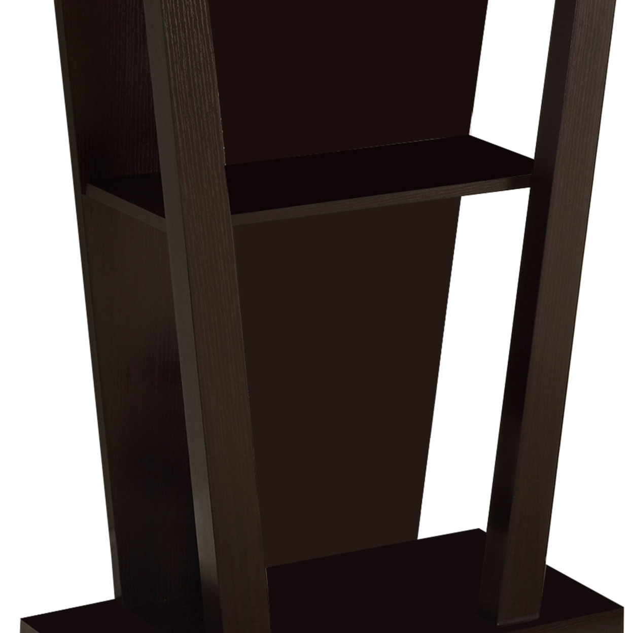 Angled Wooden Console Table With Storage Space, Brown- Saltoro Sherpi