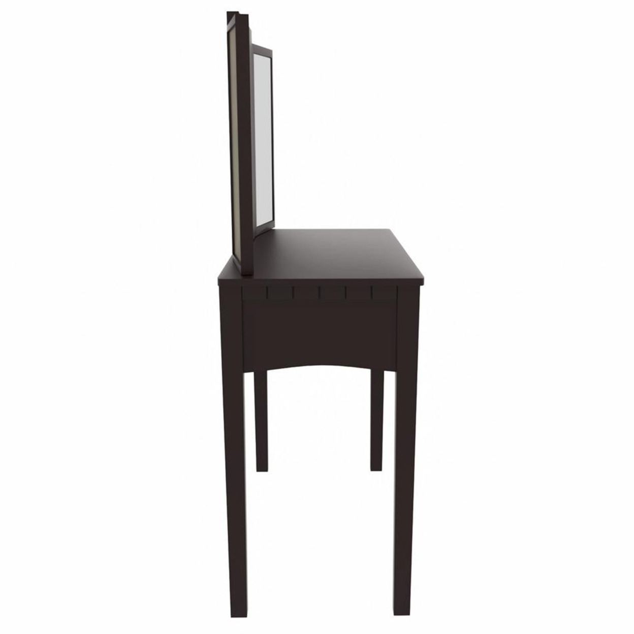 Simply Awesome Transitional Vanity Table With A Stool, Espresso Finish- Saltoro Sherpi