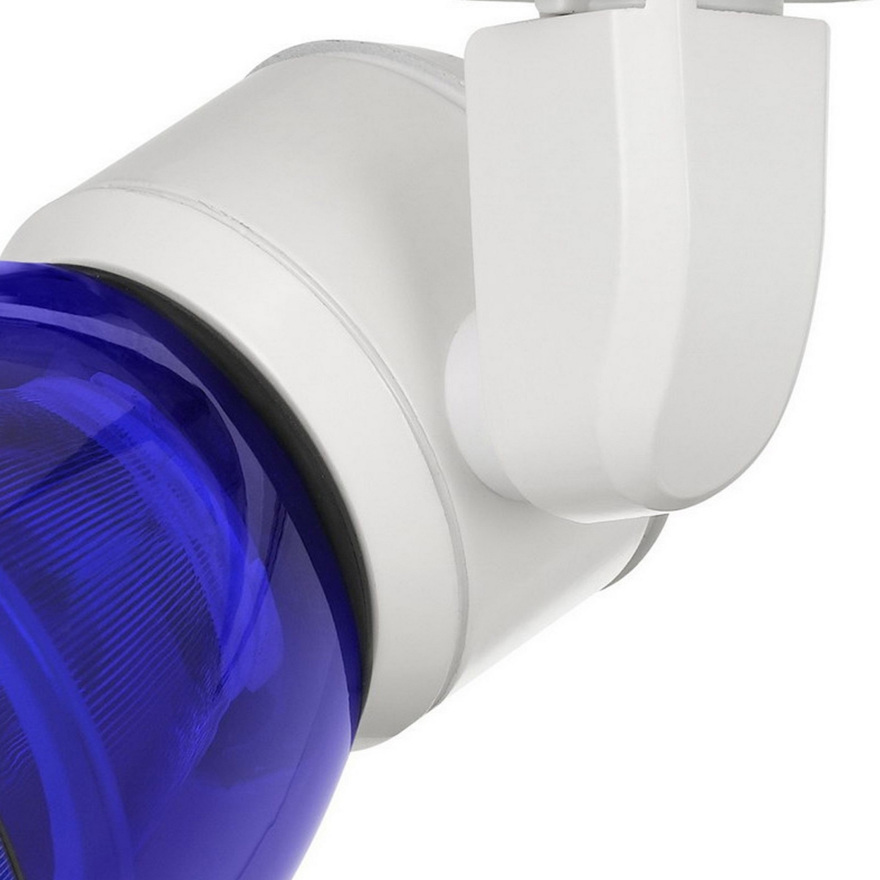 10W Integrated LED Track Fixture With Polycarbonate Head, White And Blue- Saltoro Sherpi