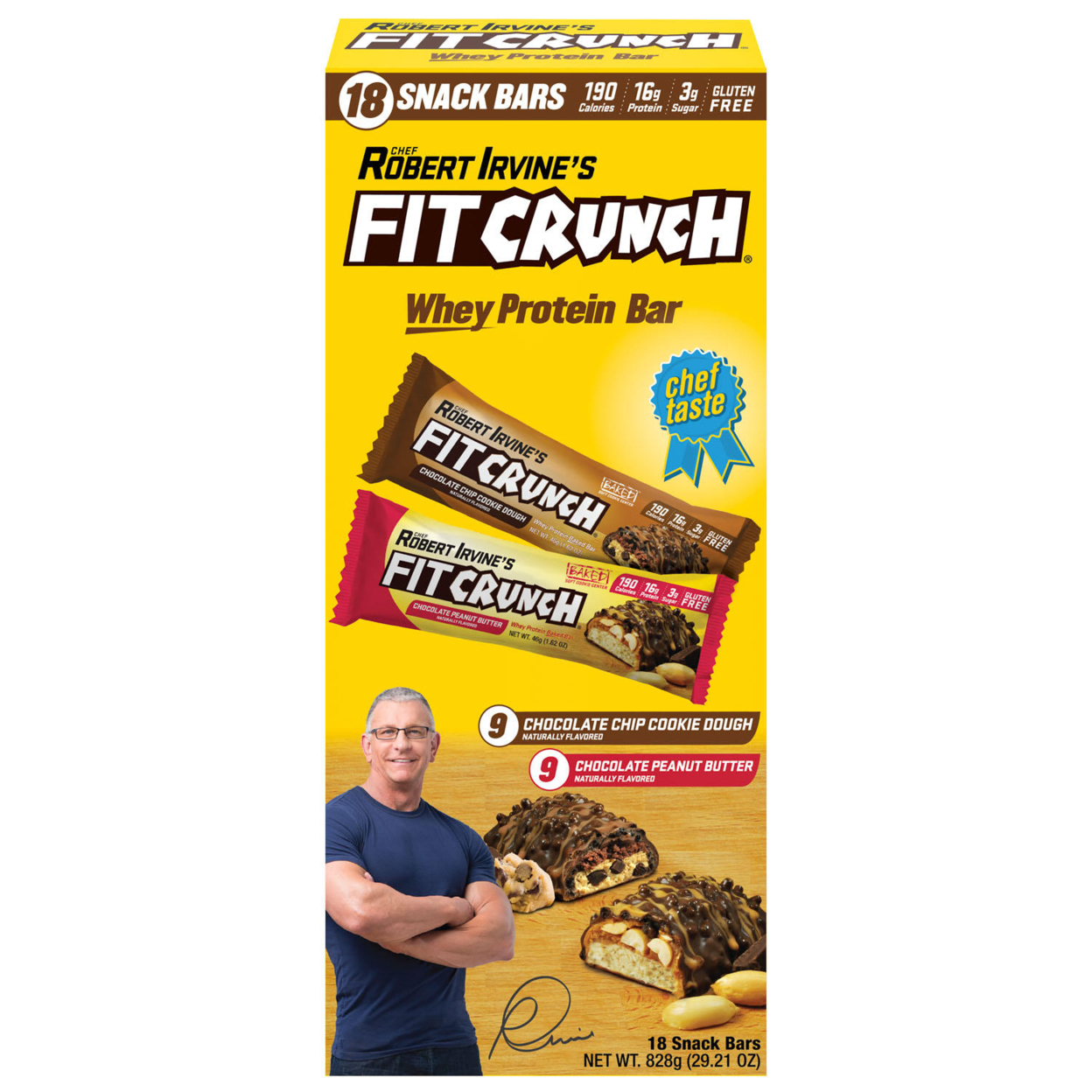 Chef Robert Irvine's FITCRUNCH High Protein Bars Variety, 1.62 Ounce (18 Count)