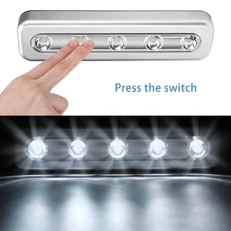 3 Pack -5 LED Night Light Under Cabinet Push Touch Tap Night Light