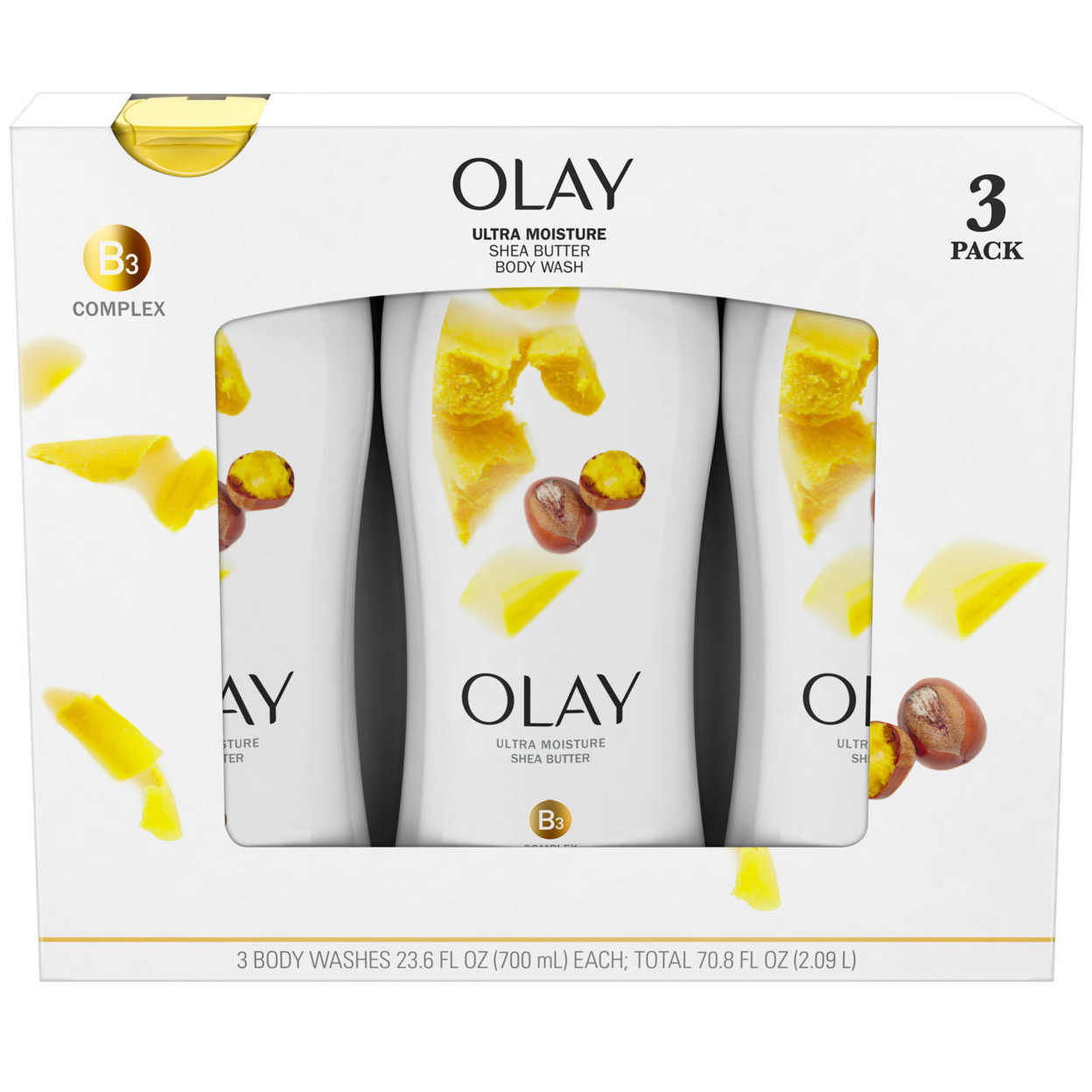 Olay Ultra Moisture Shea Butter Body Wash, 23.6 Fluid Ounce (3 Pack)