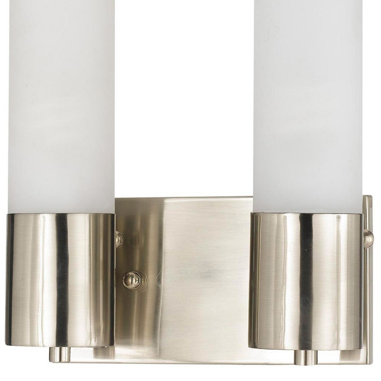 Cylindrical Dual Lighting Wall Lamp With Switch, Set Of 2, Silver And White- Saltoro Sherpi