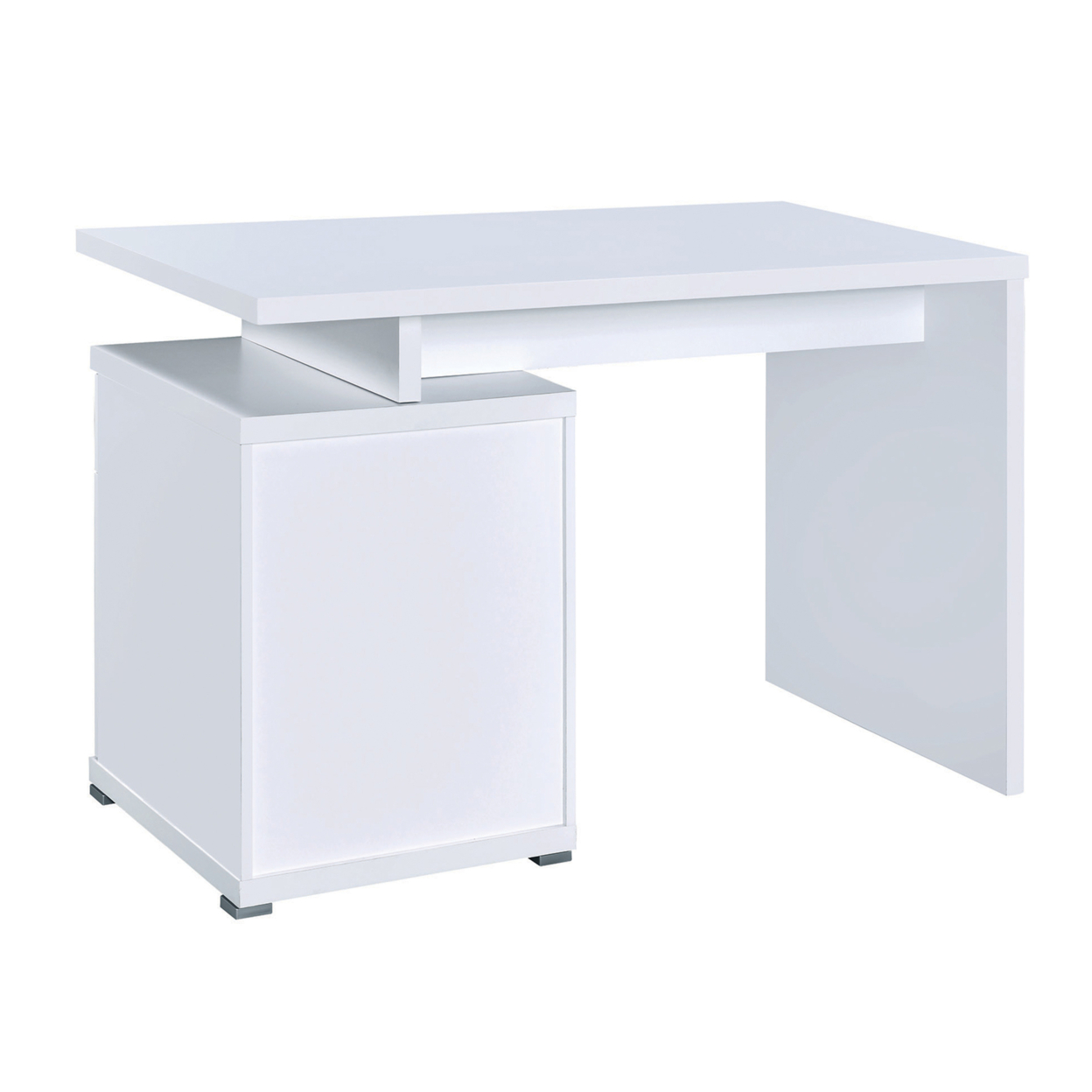 Gorgeous White Wooden Desk With Cabinet- Saltoro Sherpi