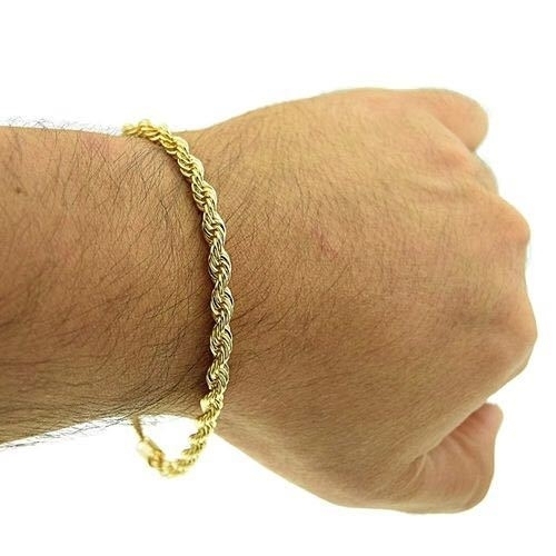 18k Gold Filled Rope Bracelet 8'