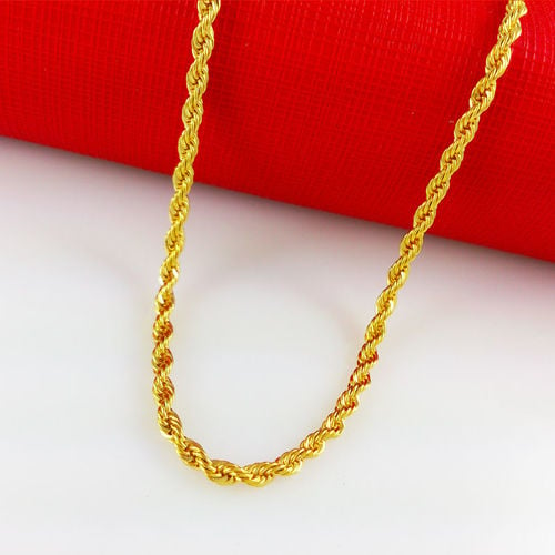 14K Gold Twist Rope Chain Necklace