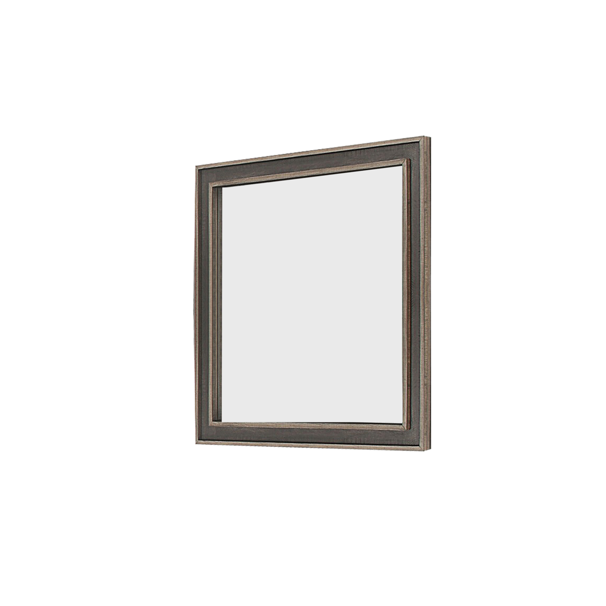 Modern Wooden Frame Dresser Mirror With Plank Design, Rustic And Dark Brown- Saltoro Sherpi