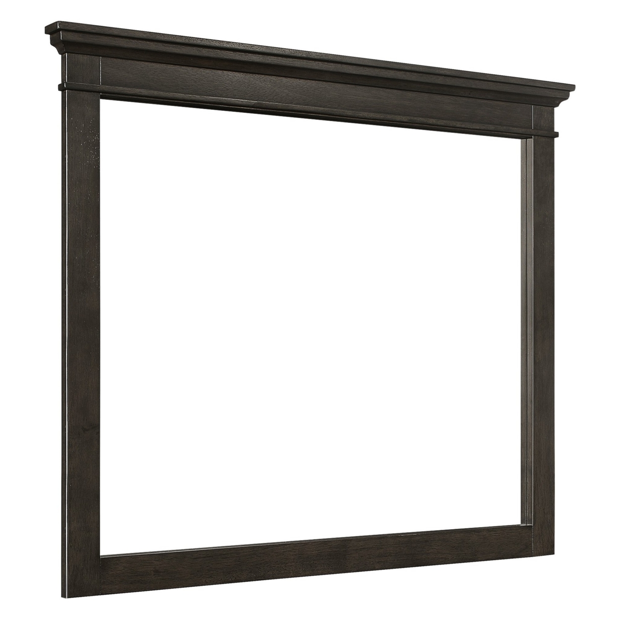 35 X 42 Inch Rectangular Wood Frame Dresser Mirror, Molded, Charcoal Gray- Saltoro Sherpi