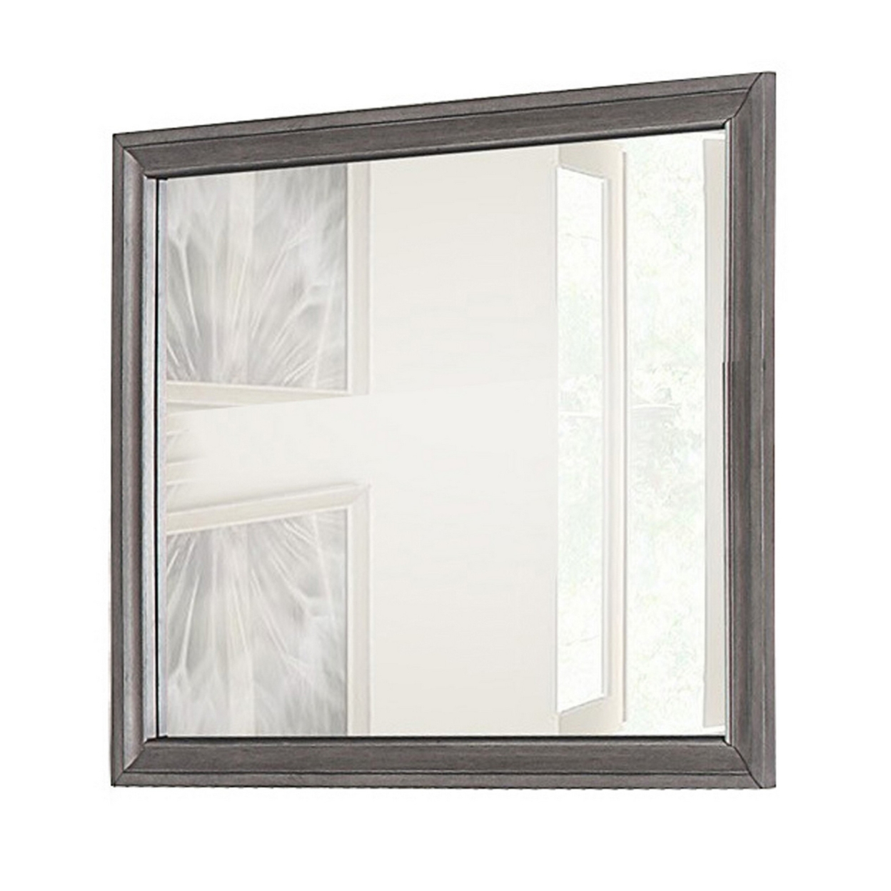Rectangular Shape Wooden Encased Mirror With Molded Frame, Brown- Saltoro Sherpi
