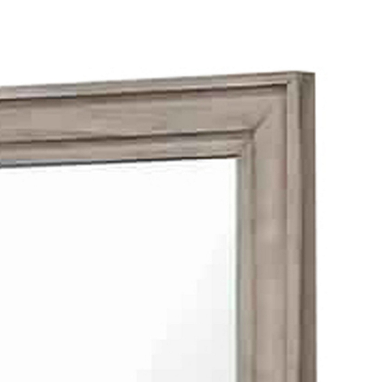 Molded Design Wooden Frame Wall Mounted Mirror, Light Oak Brown- Saltoro Sherpi