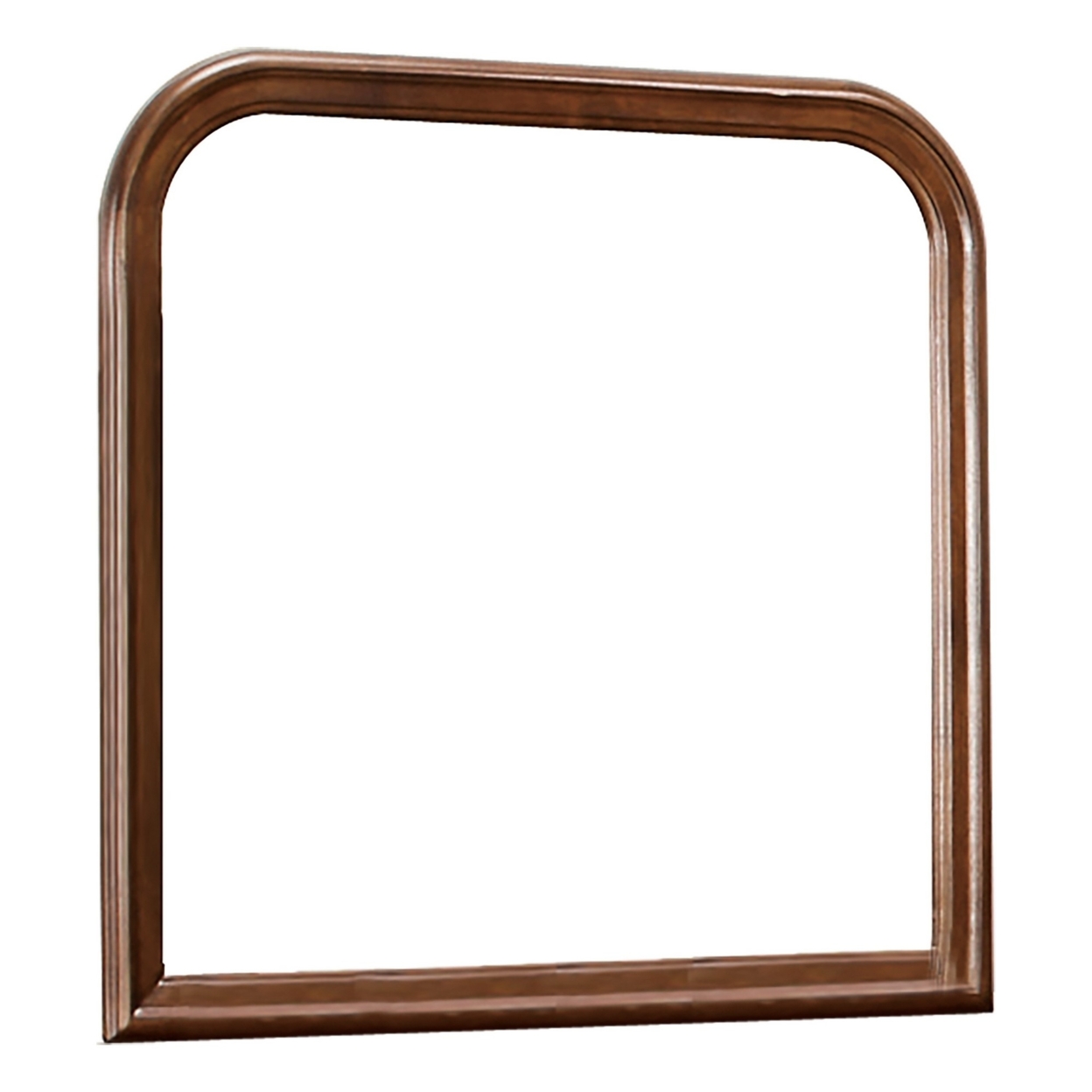 Arched Molded Design Wooden Frame Mirror, Cherry Brown And Silver- Saltoro Sherpi