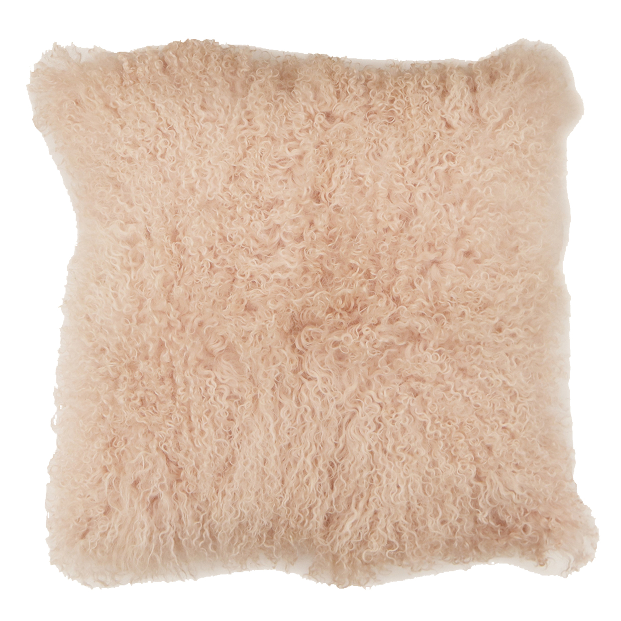 Faux Fur Pillow With Removable Cover And Zipper Closure, Pink- Saltoro Sherpi