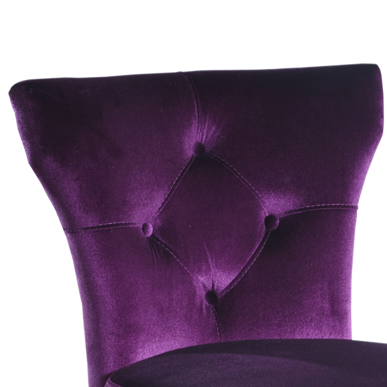 Fabric Side Chair With Button Tufted Back And Padded Seat, Set Of 2, Purple- Saltoro Sherpi
