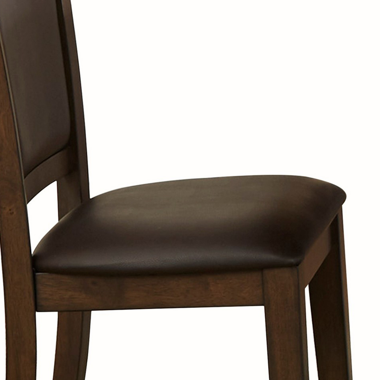 Fabric Side Chair With Flared Backrest And Padded Seat, Set Of 2, Brown- Saltoro Sherpi