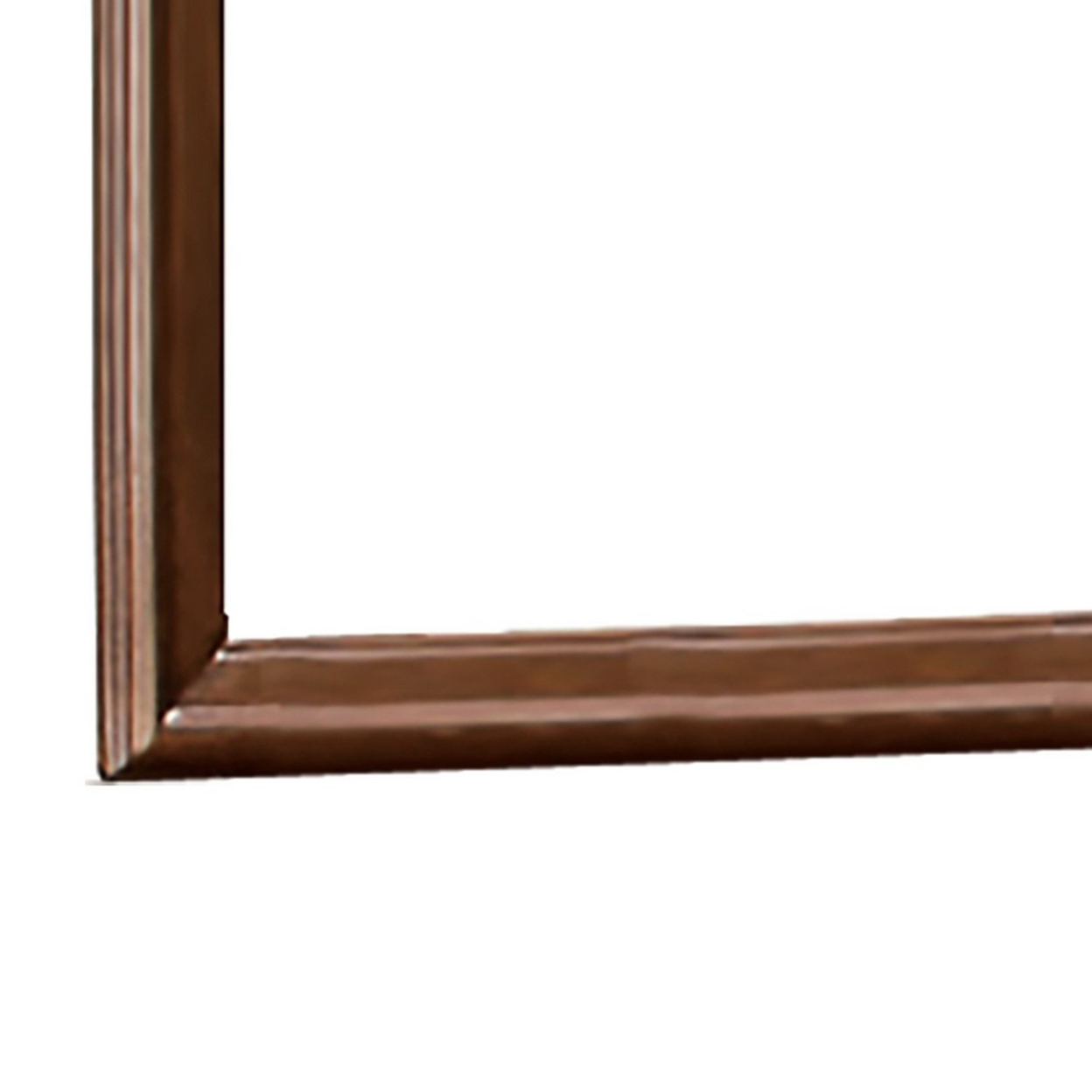 Arched Molded Design Wooden Frame Mirror, Cherry Brown And Silver- Saltoro Sherpi