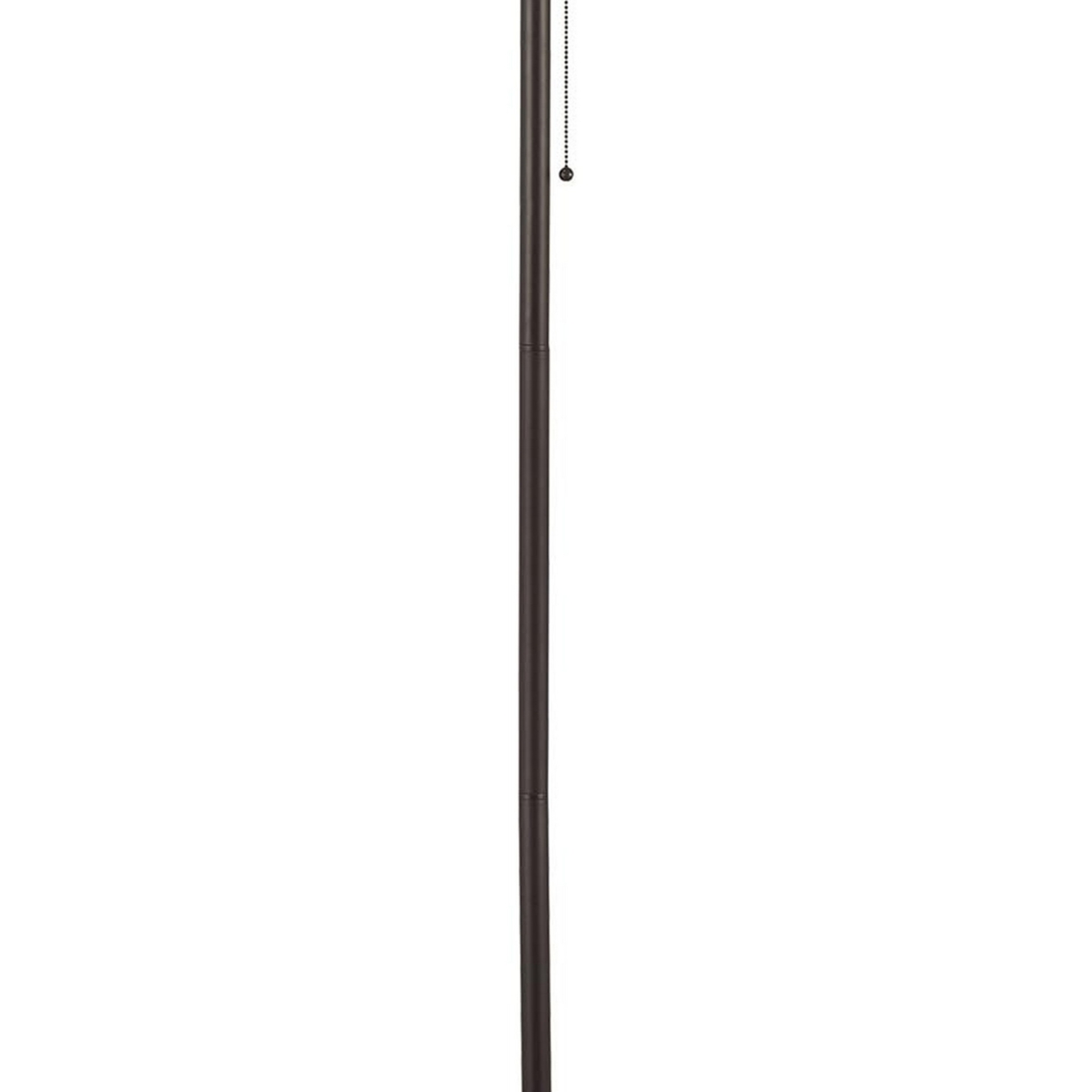 Metal Floor Lamp With Pull Chain Switch And Paper Shade, Off White And Black- Saltoro Sherpi