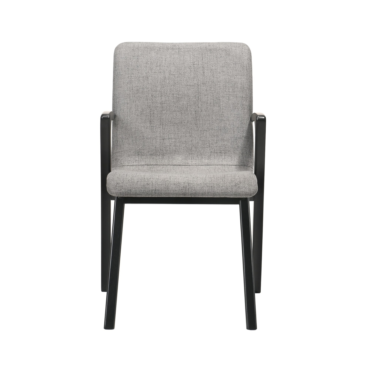 Mid Century Modern Fabric Upholstered Dining Chair, Set Of 2,Black And Gray- Saltoro Sherpi