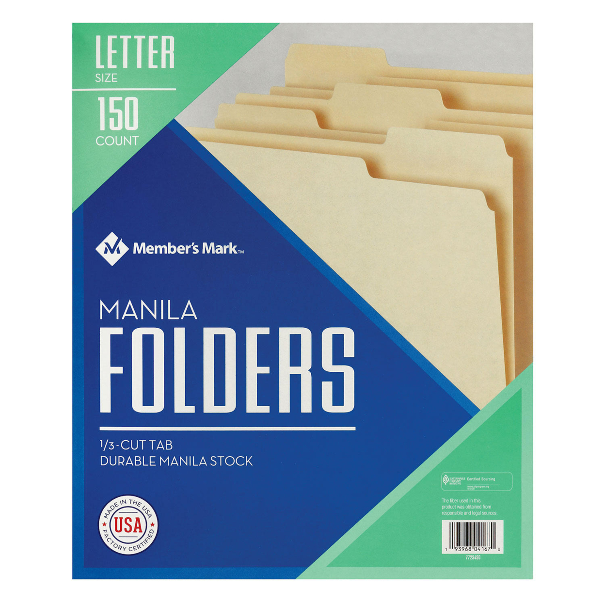 Member's Mark Manila File Folders, Letter, 150 Count