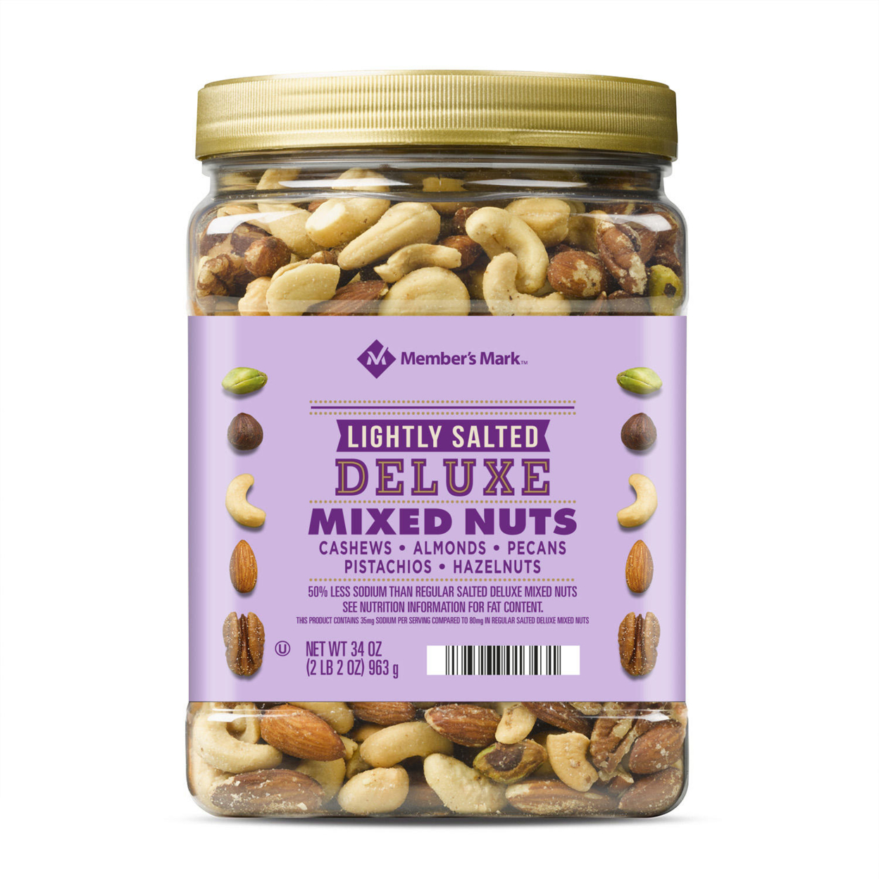 Member's Mark Lightly Salted Deluxe Mixed Nuts (34 Ounce)