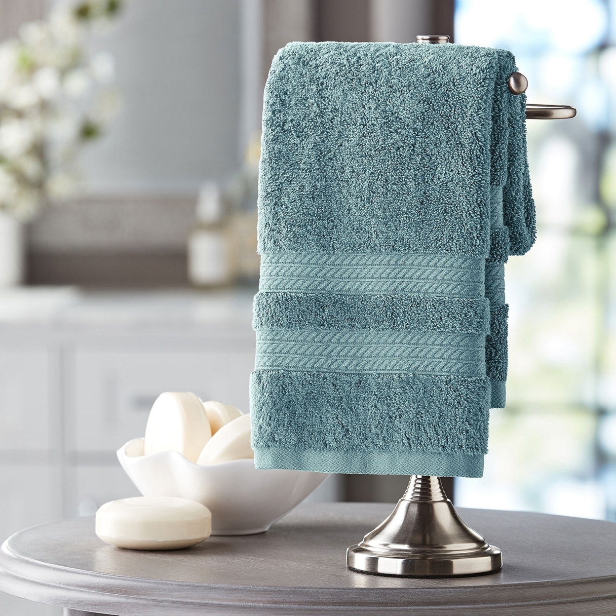 Hotel Premier Collection 100% Cotton Luxury Hand Towel, Blue