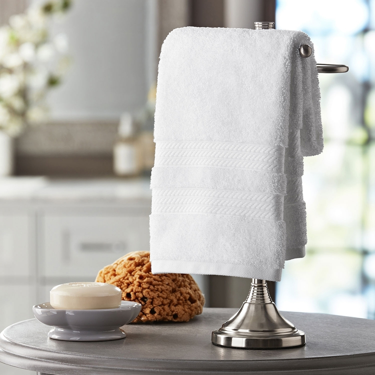 Hotel Premier Collection 100% Cotton Luxury Hand Towel, White