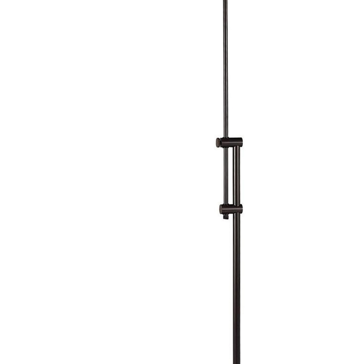 3 Way Metal Floor Lamp With And Adjustable Height Mechanism, Bronze- Saltoro Sherpi