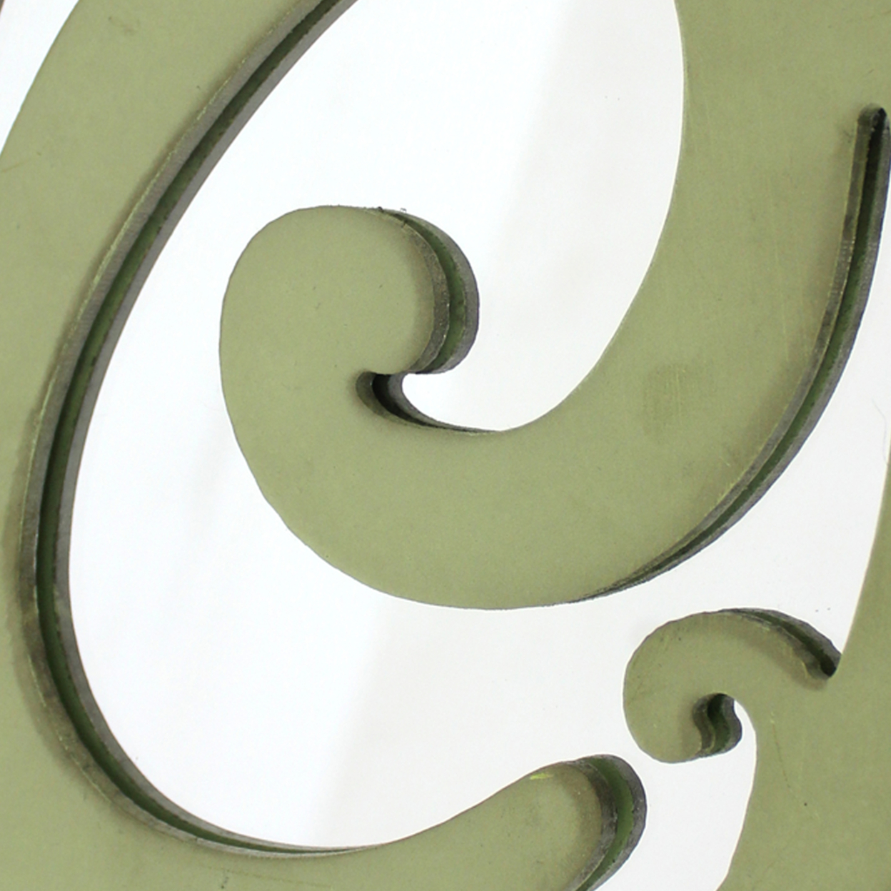 Wooden Oval Frame Wall Monogram With C Letter, Green- Saltoro Sherpi