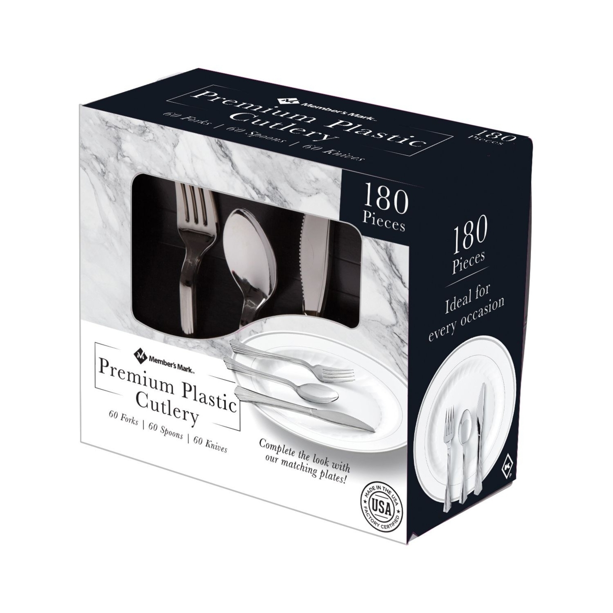 Member's Mark Premium Silver-Look Cutlery Combo (180 Count)
