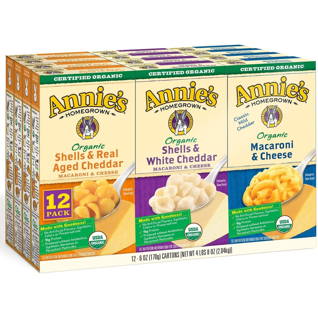 Annie's Organic Mac & Cheese Variety Pack (6 Ounce Box, 12 Count)