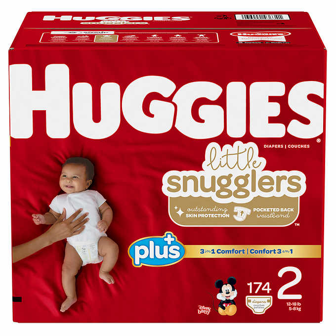 Huggies Plus Diapers Size 2, 174 Count