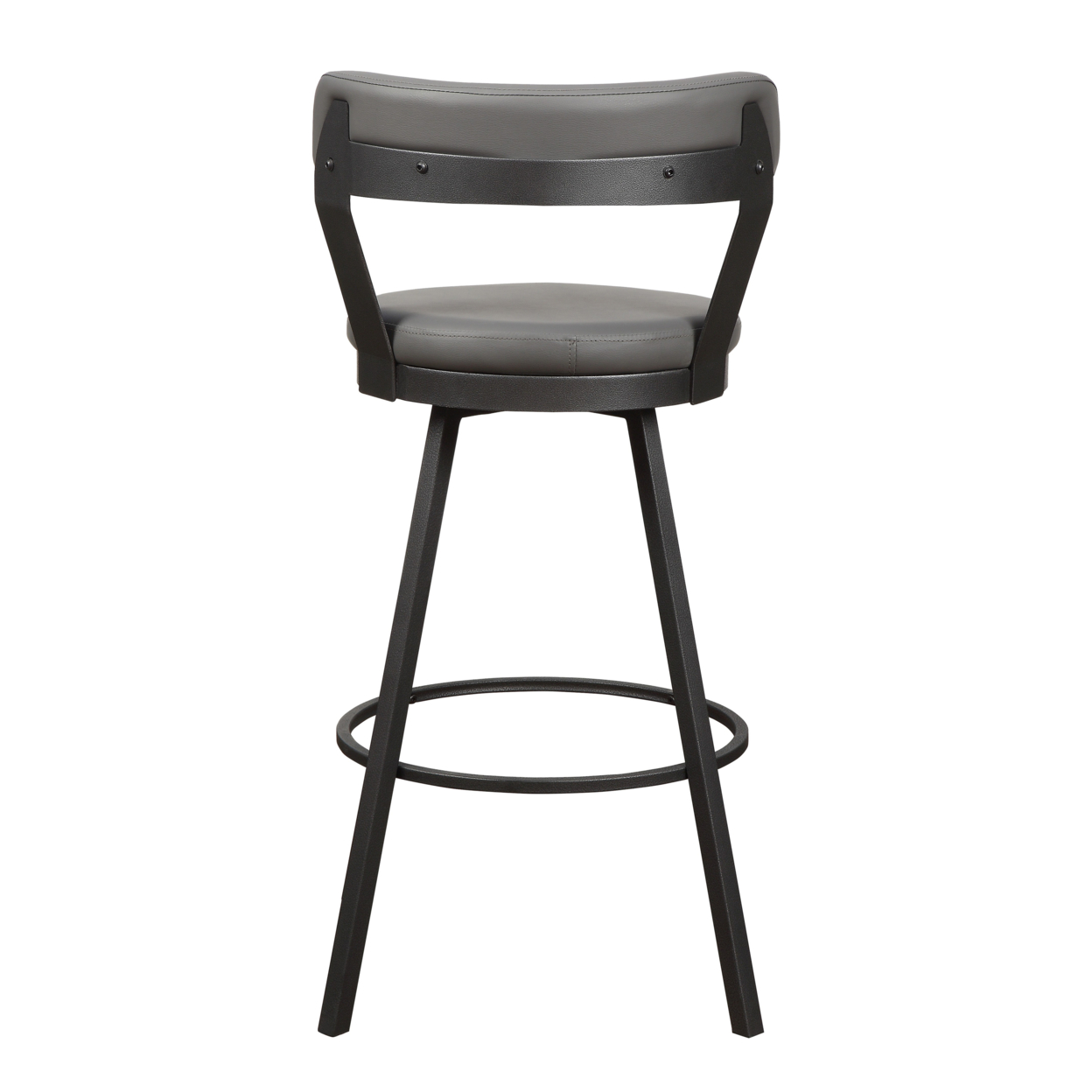 Leatherette Pub Chair With Curved Design Open Backrest, Set Of 2,Light Gray- Saltoro Sherpi