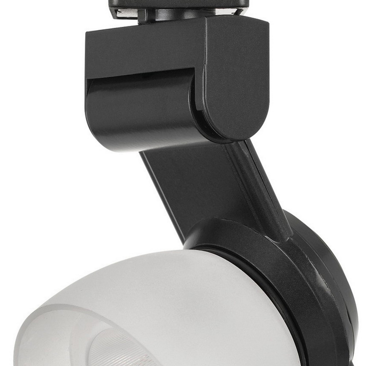 12W Integrated LED Track Fixture, Polycarbonate Head, Black Frame, White Shade