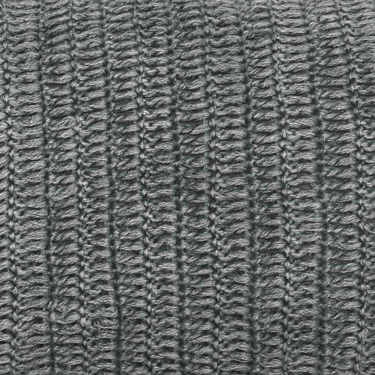Rectangular Fabric Throw Pillow With Hand Knitted Details, Gray- Saltoro Sherpi