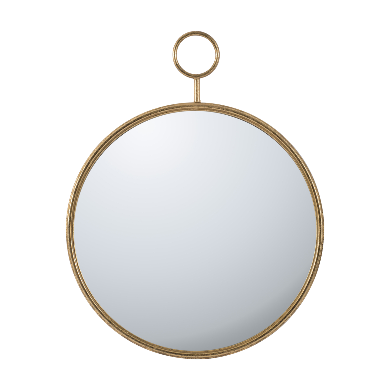 Oval Shape Metal Frame Wall Mirror, Large, Gold- Saltoro Sherpi
