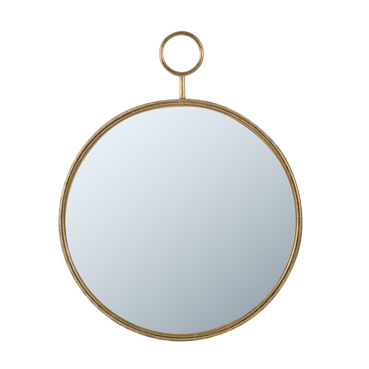 Oval Shape Metal Frame Wall Mirror, Small, Gold- Saltoro Sherpi