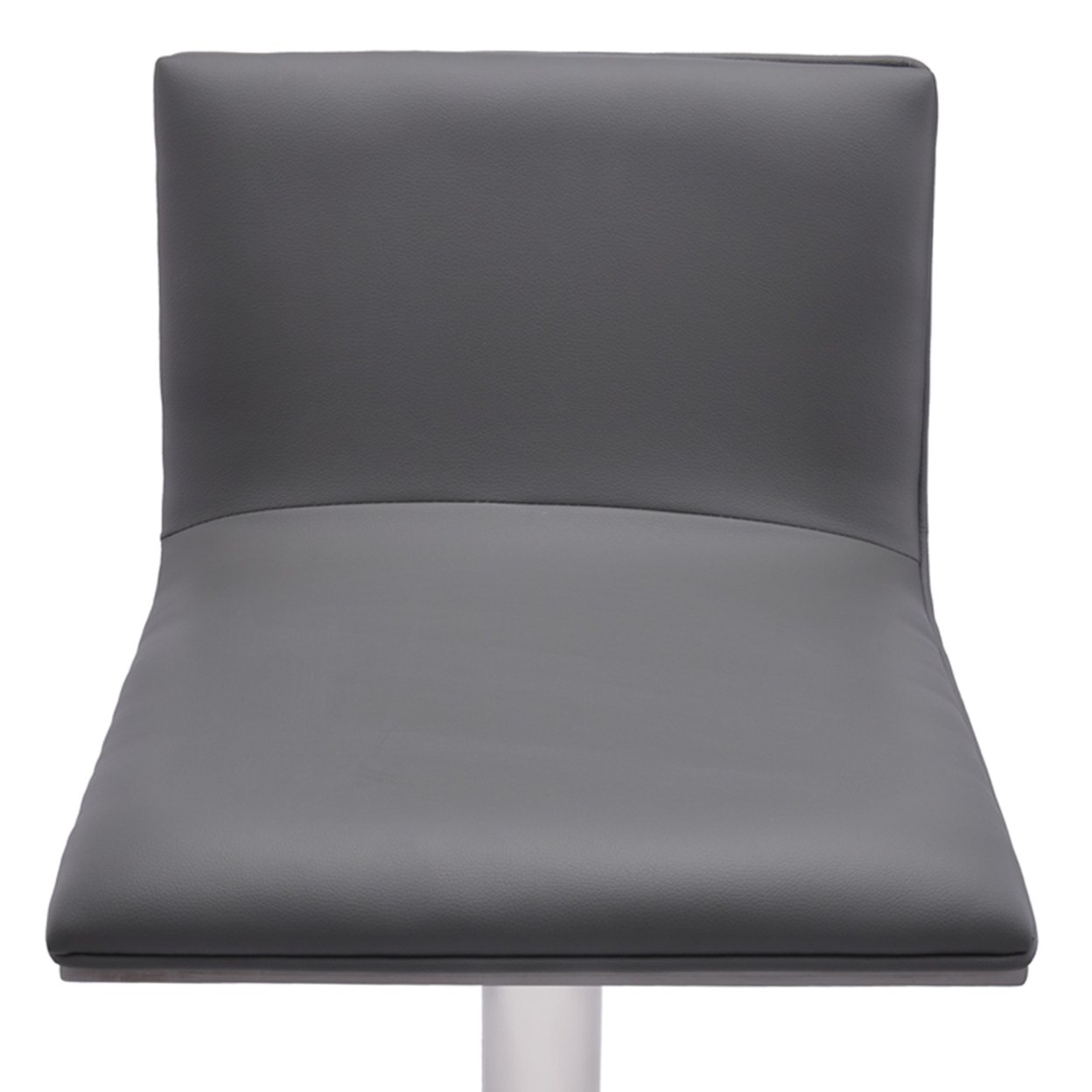 Leatherette Padded Barstool With Adjustable Metal Tubular Support, Gray- Saltoro Sherpi