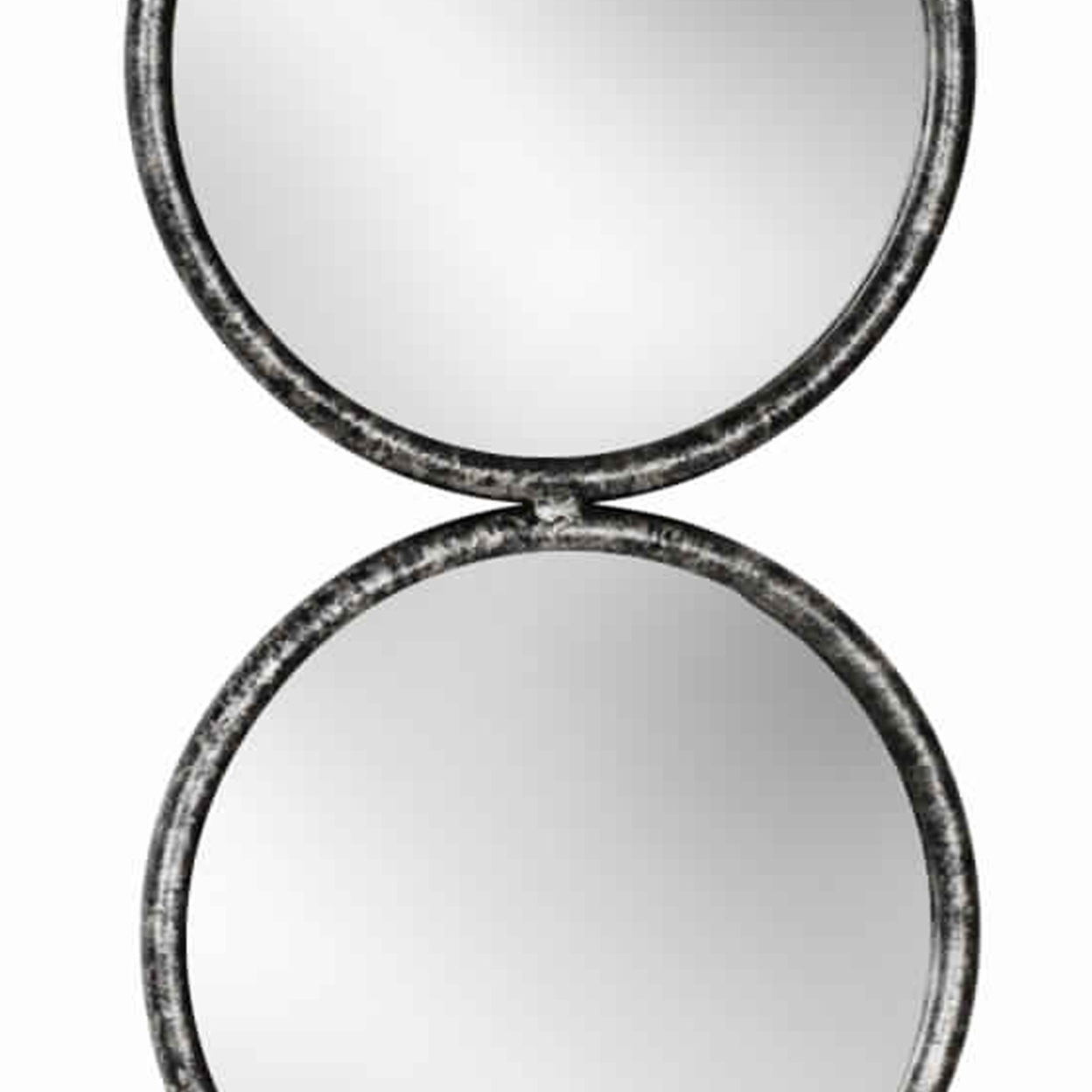 48 Inch 4 Stacked Round Mirrored Wall Decor, Antique Silver- Saltoro Sherpi
