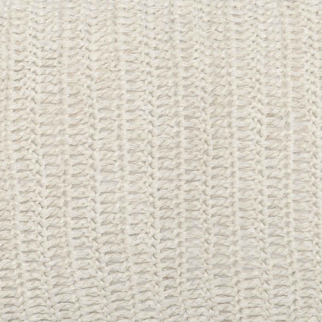 Rectangular Fabric Throw Pillow With Hand Knitted Details, White- Saltoro Sherpi