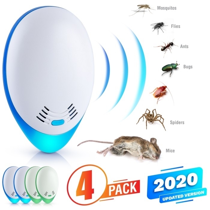 4-Pack Ultrasonic Pest Insect & Rodent Repellent
