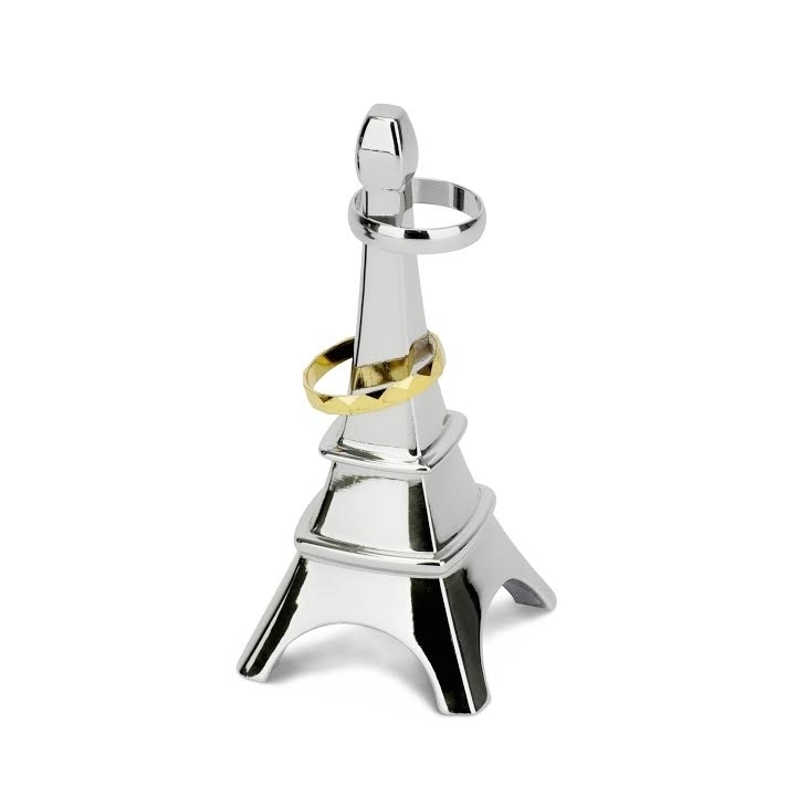 Ring Holder– Eiffel Tower Design –Meta L–- Made Of Durable Cast -Plated Finish